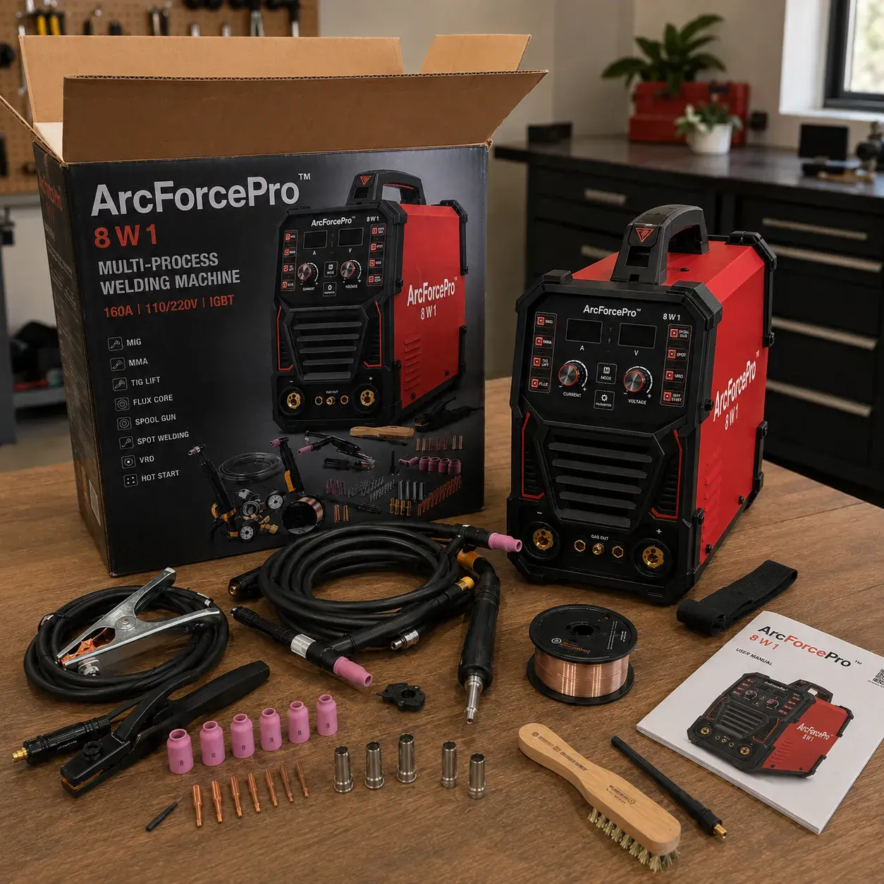 ArcForcePro priključen na običajno vtičnico v garaži